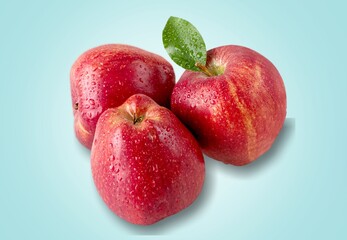 Red fresh ripe sweet apples fruits