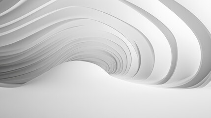 Abstract White Curved Architectural Interior