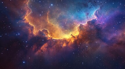 Fototapeta premium Cosmic Nebula with Stars and Dusty Clouds in Space