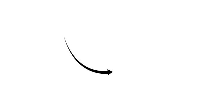 arrow showing down, business loss, graph growth down.