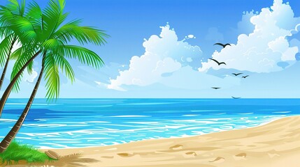 Beautiful Beach Background - a captivating and serene visual. The beautiful beach backdrop creates an enchanting and relaxing scene