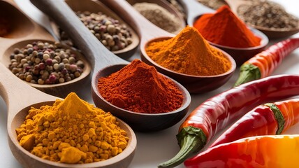 spices in spoons