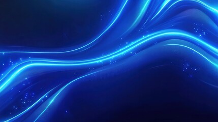 Vibrant Blue Abstract Background with Flowing Lines
