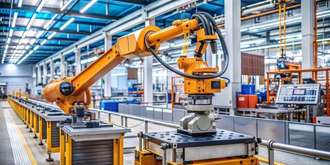 A robotic arm operates in a factory, demonstrating the power of automation in modern industrial processes.