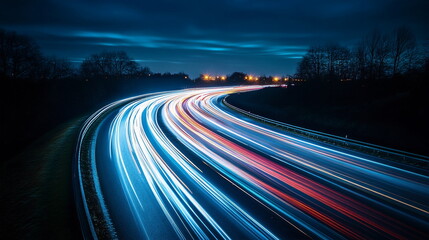 Nocturnal Symphony as a Tapestry of Light and Motion on the Urban Road