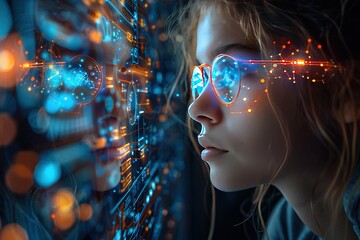 high-tech educational platform using ai learning paths technology virtual tutors students