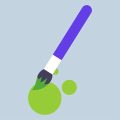 Paintbrush splash color on blue background