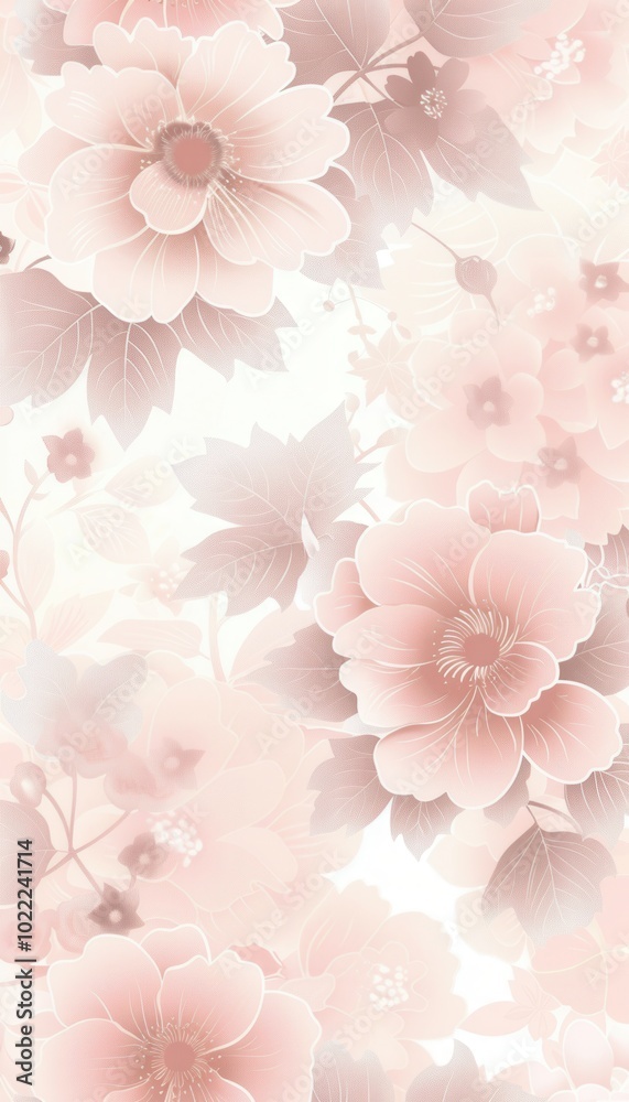 Poster Soft pastel shades adorned with delicate floral patterns add a touch of elegance and tranquility to any setting, enhancing the aesthetic appeal. Generative AI