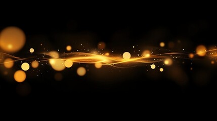 Abstract Golden Light Waves Background