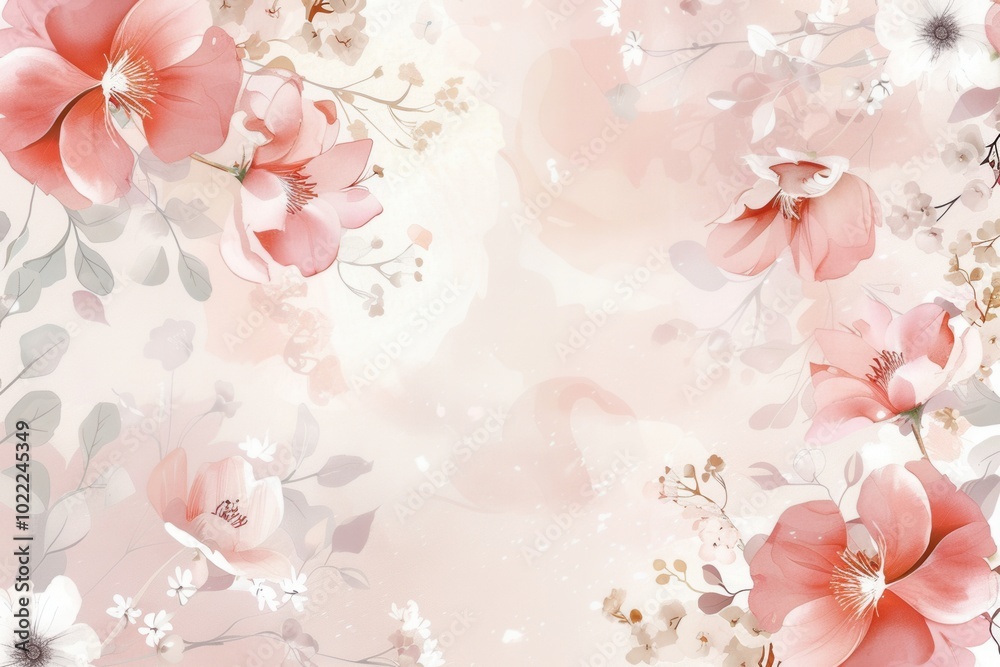 Sticker Delicate floral designs in gentle pastel hues bring a calming and elegant touch, ideal for seasonal decor or creative projects. Generative AI