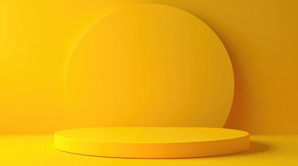 Abstract Yellow Cylindrical Platform with Background