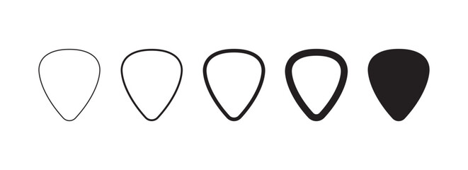 Guitar picks icons set