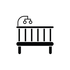 baby crib icon black vector design illustration