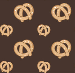 pretzel pattern brown background vector design illustration