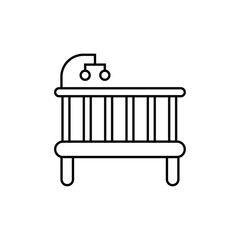 baby crib icon outline vector design illustration