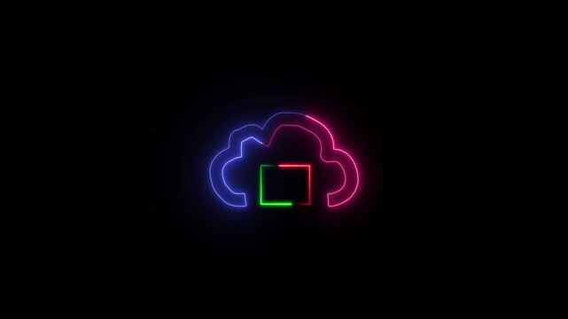 Glowing Neon square frame animation.