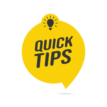 quick tips icon badges yellow vector design illustration