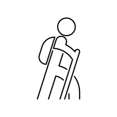 hiking icon outline vector design illustration