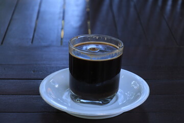 Refreshing Coffee on Saucer, Placed on Table