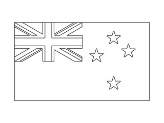 new zealand flag flat drawing vector design illustration