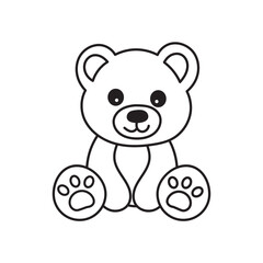 beautiful teddy bear outline design