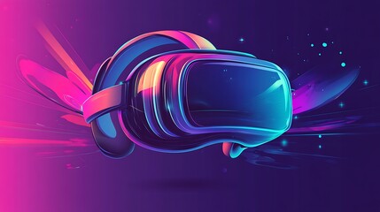 Virtual Reality Headset with Abstract Swirls
