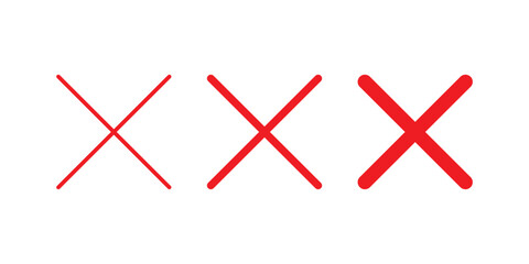 cross multiply close remove mark red