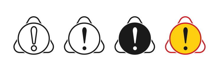 caution danger sign set