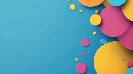 Bright Colorful Circles on a Blue Background