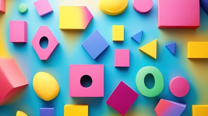 Obraz premium Colorful Geometric Shapes Background for Creative Projects