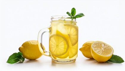 Lemonade on white background isolated. Beverage. Drink.