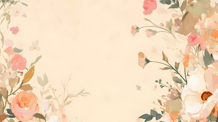 floral around circle shape with isolated pastel color background