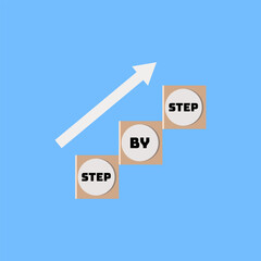 Finance business step by step business growth concept stairs for future goal challenge vector illustration 