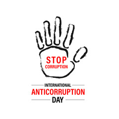 International Anti Corruption day. Hand Vector Illustration. Banner poster, flyer and background design template. Vector illustration