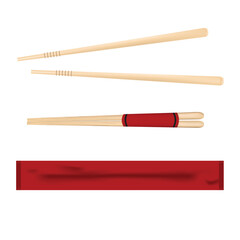 Asian food stick objects vector illustration