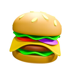 a 3D icon render hamburger