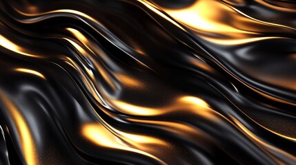Elegant Black and Gold Wavy Abstract Background