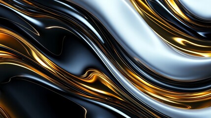 Elegant Black and Gold Fluid Texture Background