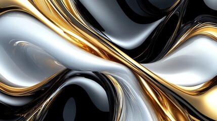 Elegant Black and Gold Abstract Design for Modern Art