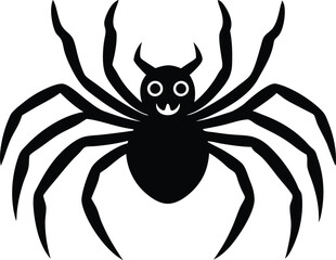 Halloween-spider-silhouette--vector-illustration and Clipart Line Art for Creative Designs