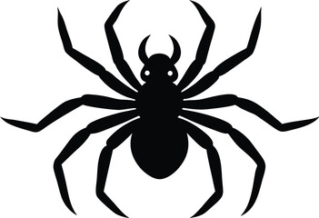 Halloween-spider-silhouette--vector-illustration and Clipart Line Art for Creative Designs