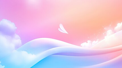 A pastel rainbow gradient background with soft, delicate hues transitioning from one color to the next in a calming way.
