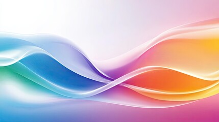 Obraz premium A repeating rainbow wave pattern background, featuring smooth, flowing lines in vibrant colors, ideal for creative projects.
