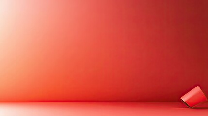 Obraz premium A smooth red wallpaper with a gradient effect, fading from bright red to deep crimson, ideal for a professional background.