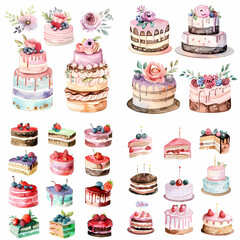 Festive Birthday Cake with Colorful Decorations, Delicious Birthday Cake Design for Celebrations, Whimsical Birthday Cake with Confetti and Sweets, Charming Birthday Cake for Special Occasions