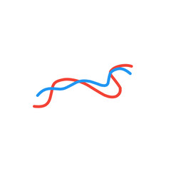 red and blue wave lines