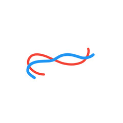 red and blue wave lines