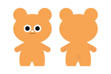 くまのイラスト　拗ねる　表情　シンプル