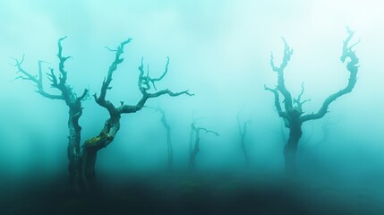 Surreal Scene in an Abandoned Forest