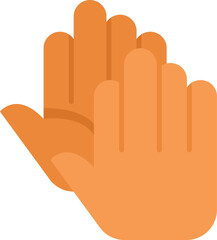 This vector illustration shows two hands giving high five, a symbol of teamwork and success